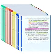 Sheet Protectors, Color Edge Plastic Sheet Protectors for 3 Ring Binder, Clear Binder Sheet Prote...
