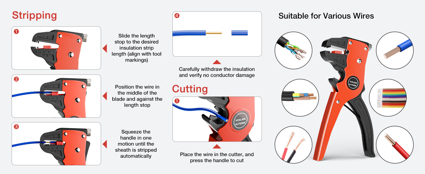 suitable for stripping speaker wires or flat ribbon cables