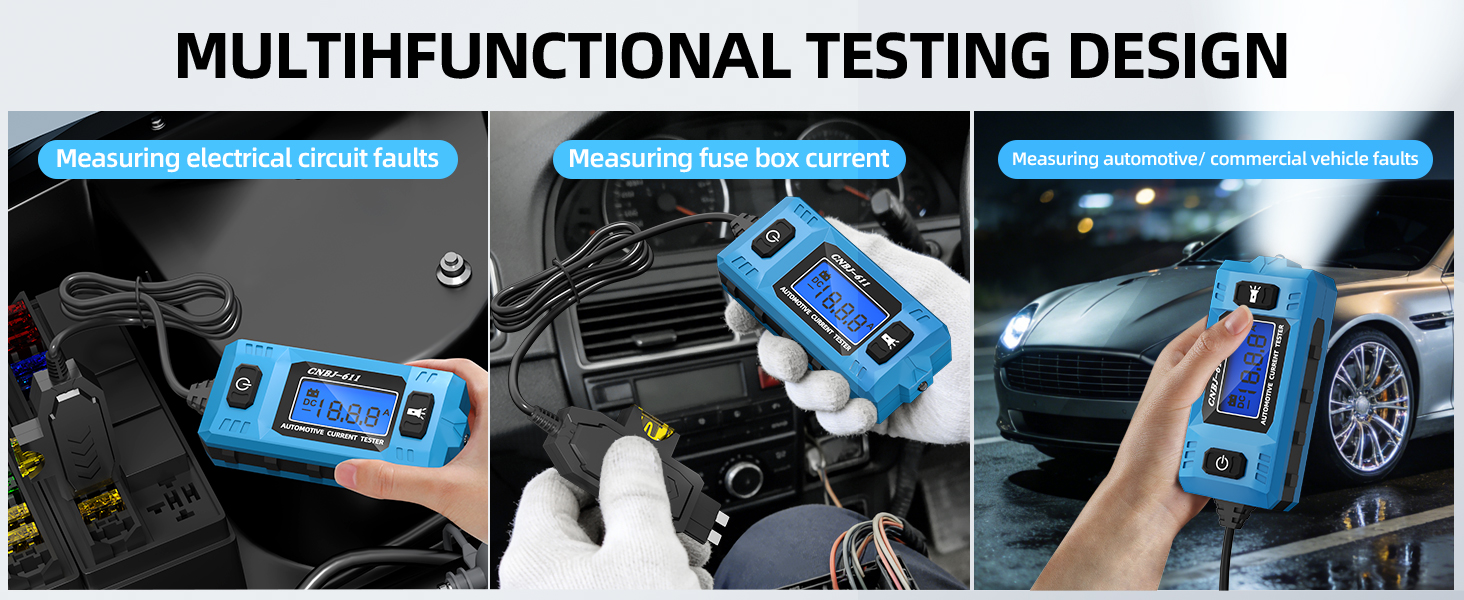 Car Fuse Tester Automotive Circuit Fault Probe Tester 20A 48V with Led Display Relay Fuse Tester