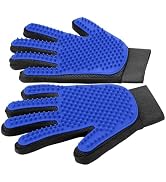 Upgrade Efficient Pet Hair Remover Gloves - Gentle Shedding Brushes for Dogs, Cats & Horses with ...