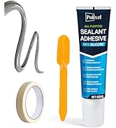 POLIXEL Gray RTV Silicone Sealant Adhesive – 100% Waterproof Caulk for Bathroom, Kitchen, Automot...