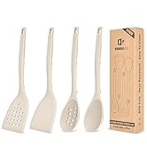 Pack of 4 Silicone Cooking Utensils Set, Non Stick Solid Spatulas and Heat Resistant Slotted Spoo...