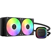 GAMDIAS AURA GL240 V2 CPU Liquid Cooler, 240mm AIO, 2 x 120mm ARGB PWM Fans, Low Noise, Rotatable...