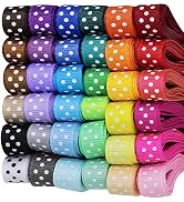 Supla 36 Rolls 72 Yard 3/8" Wide Polka Dot Grosgrain Ribbons for Gifts Wrapping