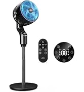 JRD Pedestal Fan, 70°+85° Omni-directional Oscillating Fan For Bedroom, 100ft Circulator With Rem...