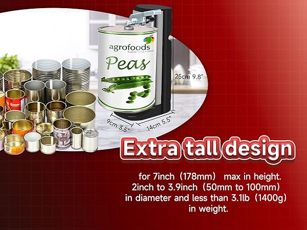 NK-0683 Ideal for Tall & Heavy Cans: Handles cans up to 3.1lbs and 7 inches tall with ease.