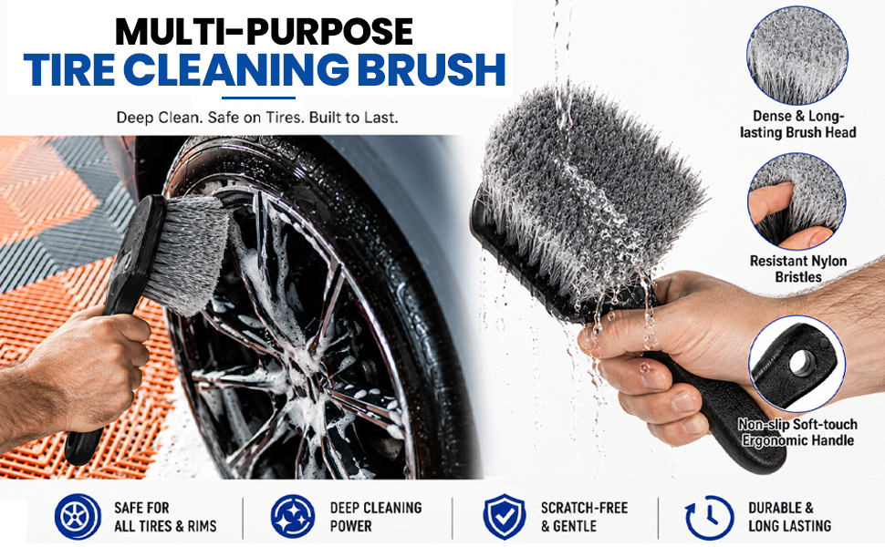 Soft Stiff Bristle Car Wheel Cleaner Brush