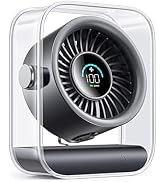 DIGIX USB Rechargeable Desk Fan, Small Portable Table Fan with 100 Speeds Turbo Airflow, 90° Tilt...
