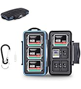 JJC SD Micro SD CF TF Memory Card Case Holder Storage 6 CF & 12 SD & 18 Micro SD Card,Water-Resis...