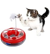 Andiker Interactive Cat Toy, Mouse Circle Track with 1 Moving Ball Cat Turntable and a Mouse Toy,...