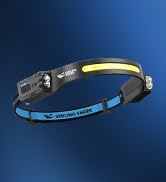 Smiling Shark TD-0123-S Headlamp, 2400mAh Ultra-Bright Head Lamp Flashlight Rechargeable with Han...