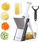 Safe Mandoline Slicer for Kitchen, Adjustable Thickness 0.1-8 mm, Professional Vegetable Slicer, ...