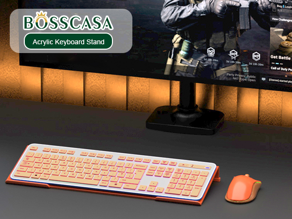orange keyboard riser