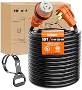 Nilight 50 Amp 50FT RV Locking Extension Cord 250V Heavy Duty 6/3+8/1 Gauge Pure Copper STW Wire ...