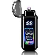 Electric Lighter, USB Rechargeable Windproof Dual Arc Lighter, Small Flameless Plasma Lighters fo...