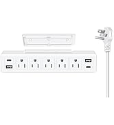20W USB C Under Desk Power Strip Mountable,USB Total 40W Fast Charging Ultra Flat Plug Power Stri...