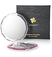 OMIRO Compact Mirror, 3½" 1X/10X Magnification Mini Folding Makeup Mirror for Purses (Color of Th...