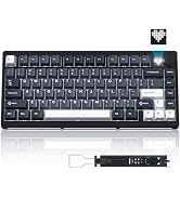 Womier 75% Wireless Mechanical Gaming Keyboard with Knob & Display, Bluetooth 5.0/2.4GHz/USB C Th...