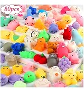80pcs Mochi Squishy Toys, Mini Kawaii Squishy Fidget Toys Bundles Squishies Party Favors for Kids...