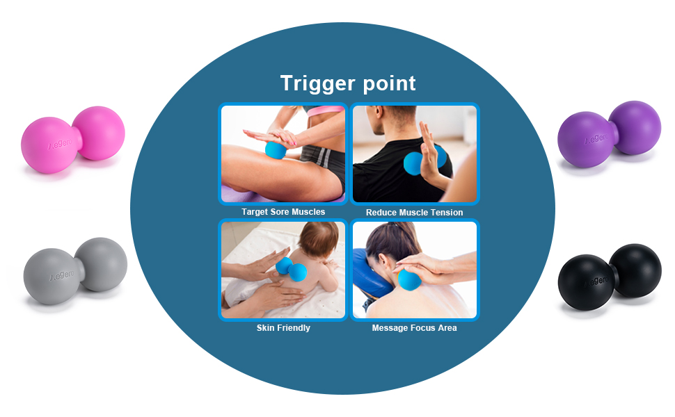 Peanut Massage Ball for Muscle Pain Hard Peanut Massage Ball, Double Lacrosse Massage Ball