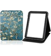 PDOZV Portable Mirror, Folding Travel Makeup Mirror Adjustable Stand for Desk Compact Personal Ha...