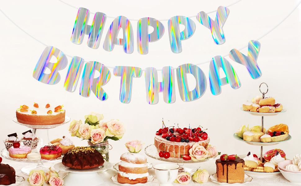 Holographic Happy Birthday Banner - The Perfect Party Decor!