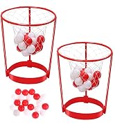 2 Pack Head Hoop Basketball Party Game for Kids and Adults, Adjustable Basket Net Headband with 2...