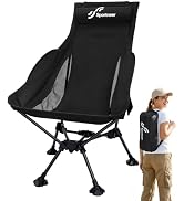 Sportneer High Back Camping Chair: Anti-Sinking Large Feet Lightweight Folding Chair with Deep Re...