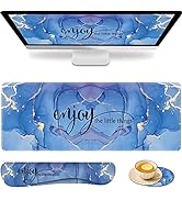Game Mouse Pad Suit, Large Game Mouse Pad+Keyboard Wrist Pad+Coaster, Easily Typing and Relieving...
