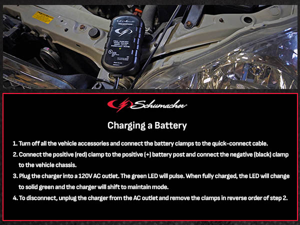 Schumacher SC1299 800mA 12V Fully Automatic Battery Maintainer