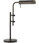 VONLUCE Rustic Desk Lamp, Adjustable Industrial Style Metal Table Lamp, 3 Color Temperatures LED ...