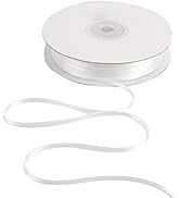 HUIHUANG Solid Color Satin Ribbon 1/8 inch x 100 Yards Roll Ribbon for Crafts (White)