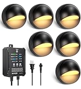 All-in-One Low Voltage LED Deck Lights Kit, IP67 Waterproof Step Lights with 24W Transformer Time...