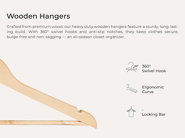 StorageWorks Wooden Hangers