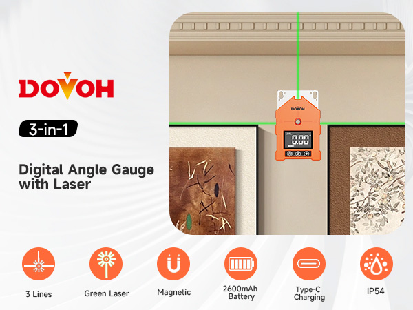 DOVOH Digital Angle Gauge with Laser