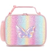 Hairao Butterfly Lunch Box for Girls kids Rainbow Lunch Bag Waterproof Thermal Insulated Cooler B...