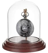 PH PandaHall Pocket Watch Display Case 4.2x4.5inch Dome Showcase Jar Glass Display Dome Cloche wi...