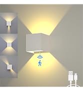 SURPALIG Battery Operated Wall Sconces, 12W Motion Sensor Light Indoor, 6000mAh Wall Lights Recha...