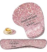 Keyboard Wrist Rest Pad and Ergonomic Mouse Pad Wrist Rest (with Coaster) Set, Non-Slip Base & wi...