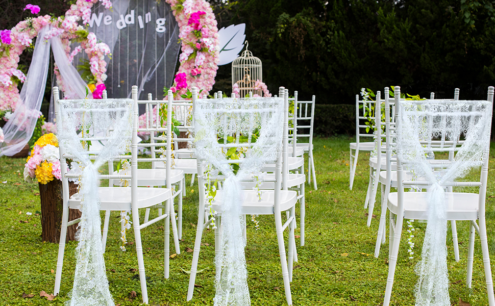 white lace table runner
