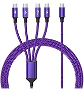 Firsting USB C Splitter Multi Charging Cable, Nylon Braided 4 in 1 Cables, USB C to USB C Cable w...