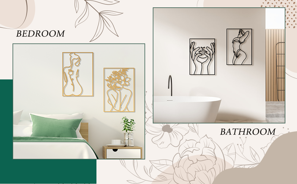 Wall Decor for Bedroom and Bathroom Decor
