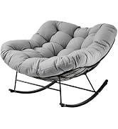 JEAREY Outdoor Papasan Rocking Chair, Oversized Patio Rocker, Comfy Egg Chair for Bedroom, Living...