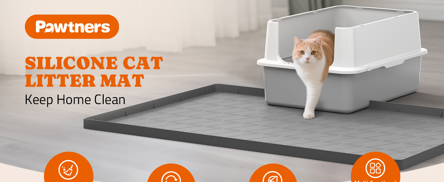 silicone cat litter mat gray