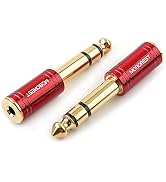 MOBOREST 1/4 Male to 1/8 Female Pure Copper Adapter, 6.35mm Stereo Male to 3.5mm Plug Jack Female...