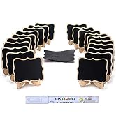 Mini Chalkboard Signs, 20 Pack Small Chalkboard Labels Table Signs with Easel Stand, Wooden Black...