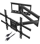 BONTEC TV Wall Mount with Extra Long Articulated Arm for 32-75 inch up to 132lbs, Tilt Swivel Lev...