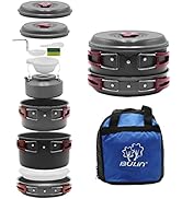 Bulin 24/13/11/8/4 PCS Camping Cookware Mess Kit Lightweight Backpacking Cooking Set Outdoor Cook...