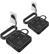 2 Pack Ultra Flat Plug Power Strip,Power Strip Surge Protector with 4 Widely Outlets, 6 ft Thin E...