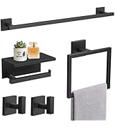TURS 5-Pieces Matte Black Bathroom Hardware Accessories Set 23.6